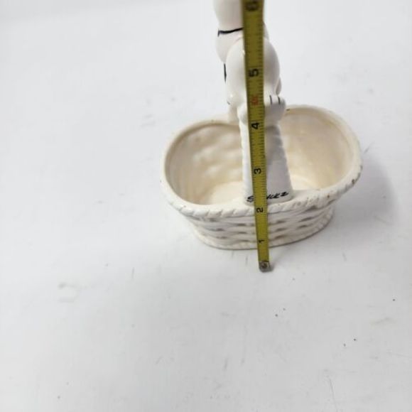 Vintage United Features Peanuts Snoopy Ceramic Basket Schulz Made In Japan 1958 - Picture 9 of 13